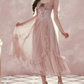 Robe de bal de princesse bustier à volants en satin long, robe de soirée C8117