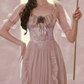 Robe de bal de princesse bustier à volants en satin long, robe de soirée C8117