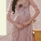 Robe de bal de princesse bustier à volants en satin long, robe de soirée C8117