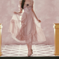 Robe de bal de princesse bustier à volants en satin long, robe de soirée C8117