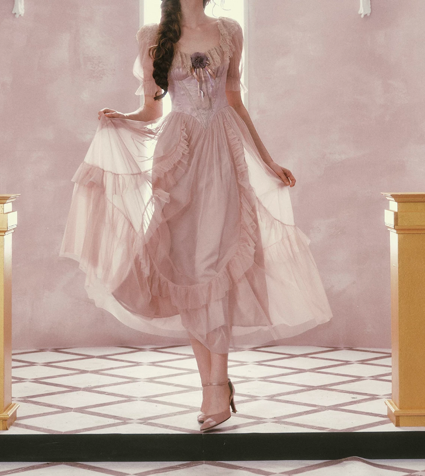 Robe de bal de princesse bustier à volants en satin long, robe de soirée C8117