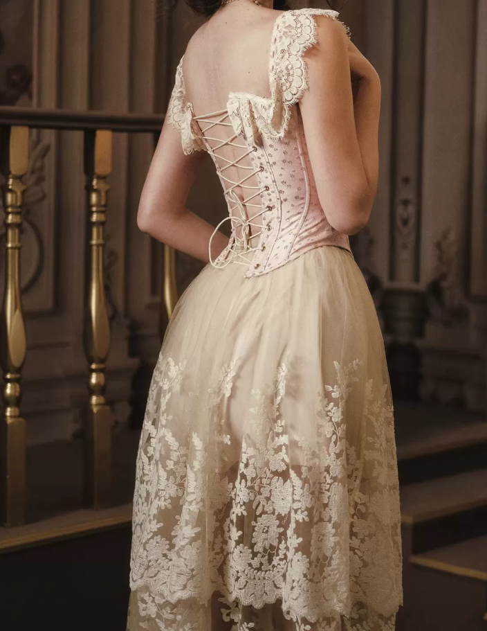 Robe de bal de princesse bustier à volants en satin long, robe de soirée C8117