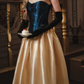 Robe de bal de princesse bustier à volants en satin long, robe de soirée C8117
