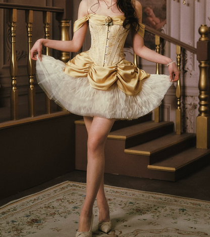 Robe de bal de princesse bustier à volants en satin long, robe de soirée C8117