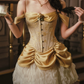Robe de bal de princesse bustier à volants en satin long, robe de soirée C8117