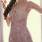 Robe de bal de princesse bustier à volants en satin long, robe de soirée C8117