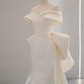 Fairytale Mermaid Off The Shoulder Short Sleeves White Long Wedding Dresses C853