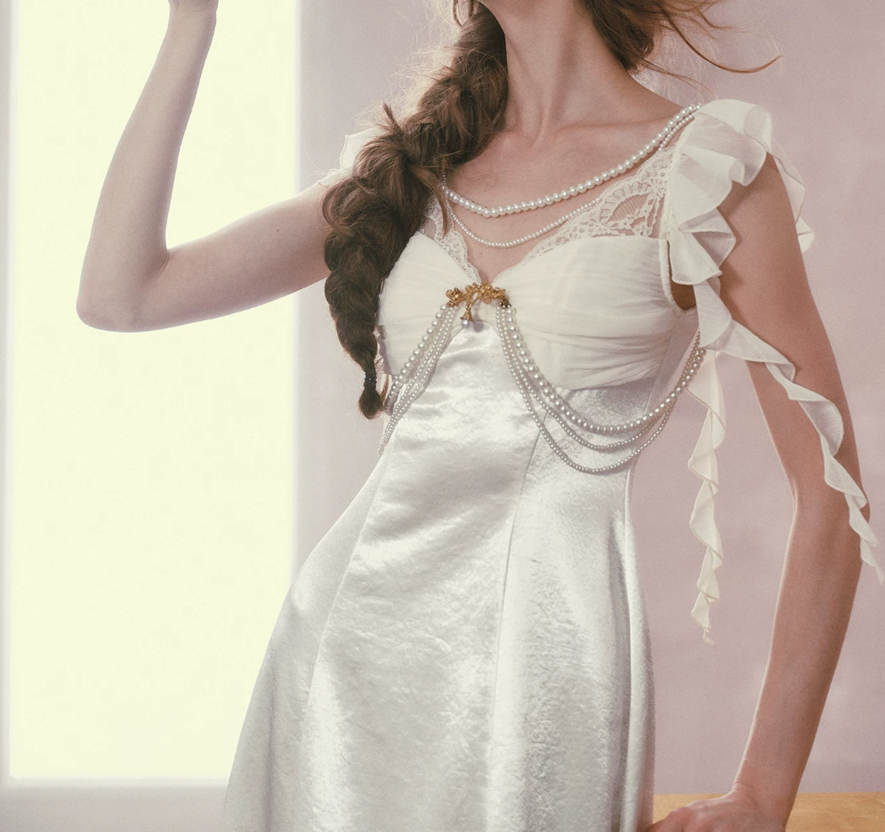 Robe de bal de princesse bustier à volants en satin long, robe de soirée C8117