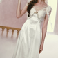 Robe de bal de princesse bustier à volants en satin long, robe de soirée C8117
