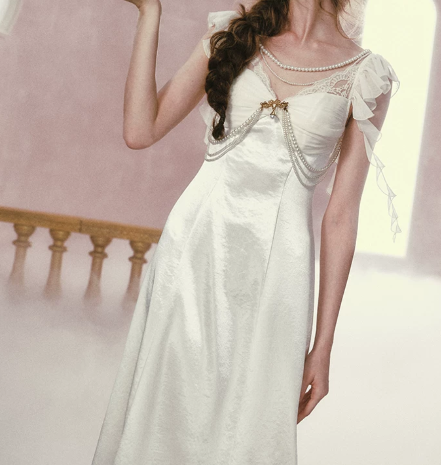Robe de bal de princesse bustier à volants en satin long, robe de soirée C8117