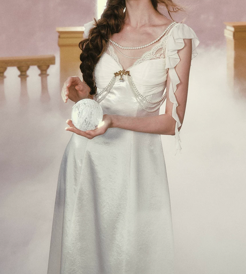 Robe de bal de princesse bustier à volants en satin long, robe de soirée C8117