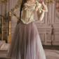 Robe de bal de princesse bustier à volants en satin long, robe de soirée C8117