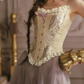 Robe de bal de princesse bustier à volants en satin long, robe de soirée C8117