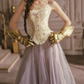Robe de bal de princesse bustier à volants en satin long, robe de soirée C8117