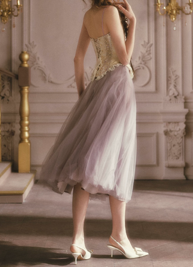 Robe de bal de princesse bustier à volants en satin long, robe de soirée C8117