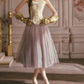 Robe de bal de princesse bustier à volants en satin long, robe de soirée C8117