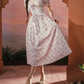 Trendy Short Sleeve V Neck Prom Dress Floral Ruffles A-Line Evening Dress C8543