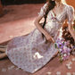 Trendy Short Sleeve V Neck Prom Dress Floral Ruffles A-Line Evening Dress C8543