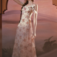 Robe de bal de princesse bustier à volants en satin long, robe de soirée C8117