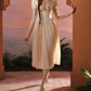 Robe de bal de princesse bustier à volants en satin long, robe de soirée C8117