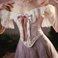 Romantic Off-Shoulder Purple Prom Dress Lace Floral Bodice A-Line Evening Dress C8550