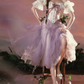 Romantic Off-Shoulder Purple Prom Dress Lace Floral Bodice A-Line Evening Dress C8550