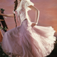 Romantic Off-Shoulder Purple Prom Dress Lace Floral Bodice A-Line Evening Dress C8550