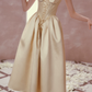 Robe de bal de princesse bustier à volants en satin long, robe de soirée C8117