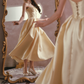 Robe de bal de princesse bustier à volants en satin long, robe de soirée C8117