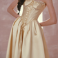 Robe de bal de princesse bustier à volants en satin long, robe de soirée C8117