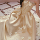 Robe de bal de princesse bustier à volants en satin long, robe de soirée C8117