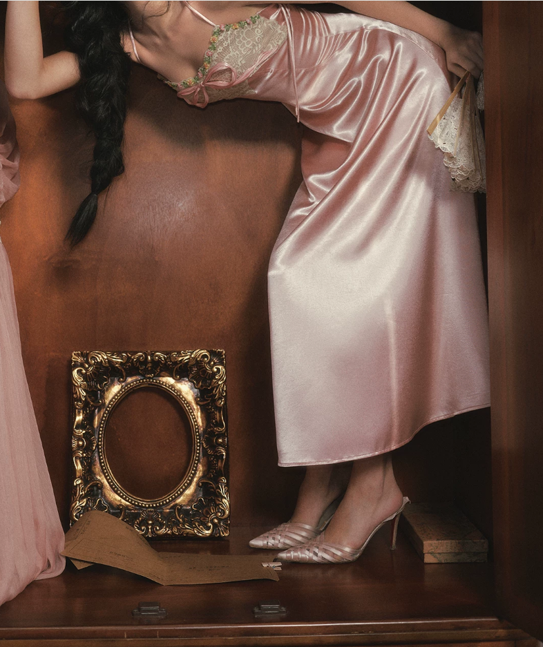 Robe de bal de princesse bustier à volants en satin long, robe de soirée C8117