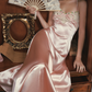 Robe de bal de princesse bustier à volants en satin long, robe de soirée C8117