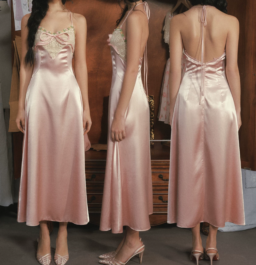 Robe de bal de princesse bustier à volants en satin long, robe de soirée C8117