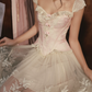 Robe de bal de princesse bustier à volants en satin long, robe de soirée C8117