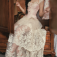 Robe de bal de princesse bustier à volants en satin long, robe de soirée C8117