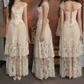 Robe de bal de princesse bustier à volants en satin long, robe de soirée C8117