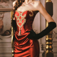 Robe de bal de princesse bustier à volants en satin long, robe de soirée C8117