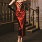 Robe de bal de princesse bustier à volants en satin long, robe de soirée C8117