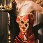 Robe de bal de princesse bustier à volants en satin long, robe de soirée C8117