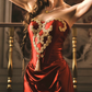 Robe de bal de princesse bustier à volants en satin long, robe de soirée C8117
