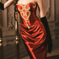 Robe de bal de princesse bustier à volants en satin long, robe de soirée C8117