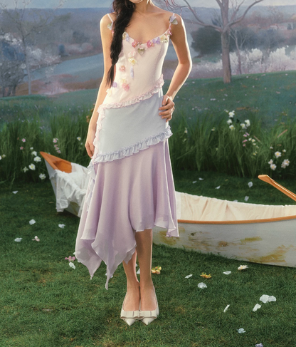 Robe de bal de princesse bustier à volants en satin long, robe de soirée C8117