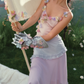Robe de bal de princesse bustier à volants en satin long, robe de soirée C8117