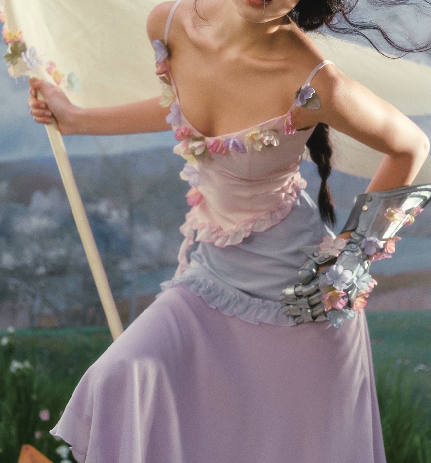 Robe de bal de princesse bustier à volants en satin long, robe de soirée C8117