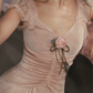 Robe de bal de princesse bustier à volants en satin long, robe de soirée C8117