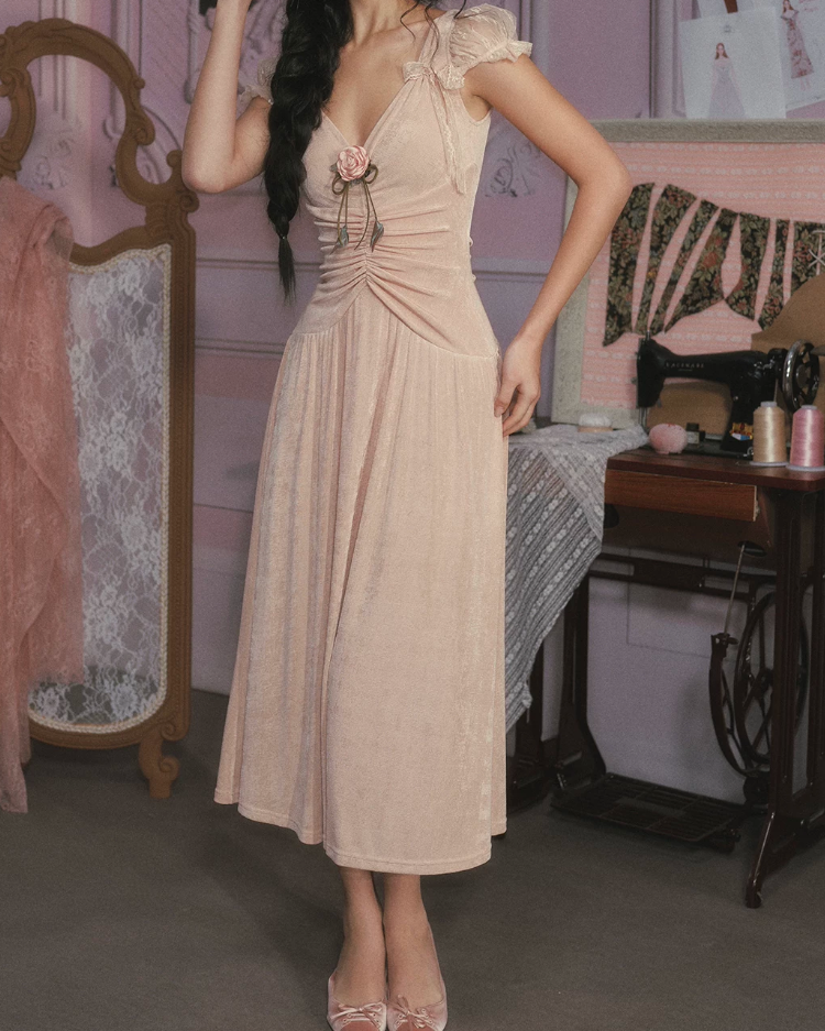 Robe de bal de princesse bustier à volants en satin long, robe de soirée C8117