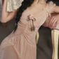 Robe de bal de princesse bustier à volants en satin long, robe de soirée C8117