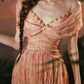 Robe de bal de princesse bustier à volants en satin long, robe de soirée C8117