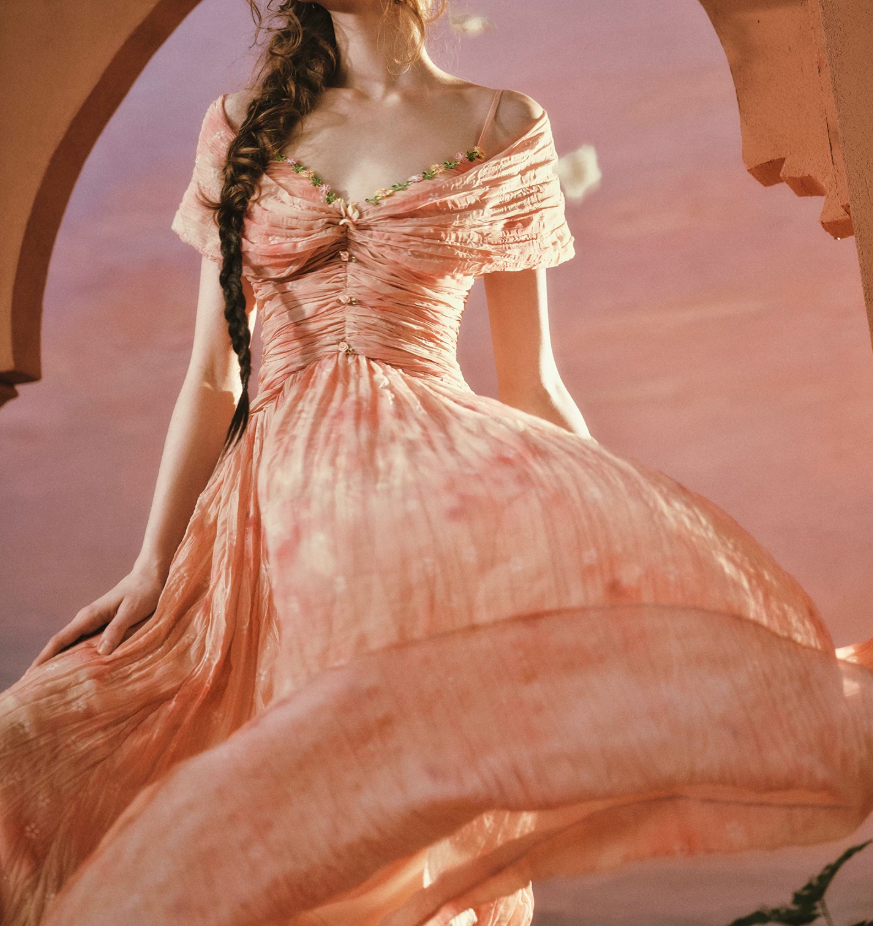 Robe de bal de princesse bustier à volants en satin long, robe de soirée C8117